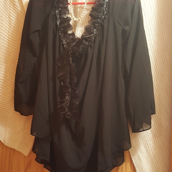 Sheer off the shoulder lace tunic - Picture 3 of 4